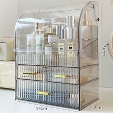 투명 플리츠 아크릴 수납 정리대 보관 트레이 보관함 진열대 화장품 진열장 선반 수납함 화장, L. 투명 대용량
