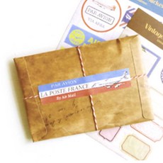 빈티지 크래프트종이포장봉투 A6서류 갈색 앤틱