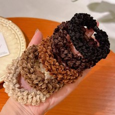 [ 1276198 ] 르메이유 20개 멀티컬러 무통 면 푹신한 플러시 탄성 헤어 스크런치 타이 포니테일 홀더 밴드 여성용 여아용 액세서리