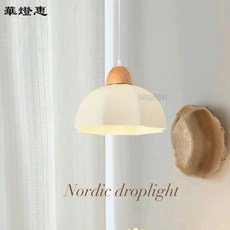 華燈惠 日式原木奶油風吊燈 餐廳燈飾, 三燈配圓盤