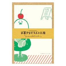 莫莫日貨 日本製 古川紙工 動物甜點工房 美濃和紙迷你便條信紙組 (共4款) 可愛動物甜點設計, 1個, 02.奶油蘇打水