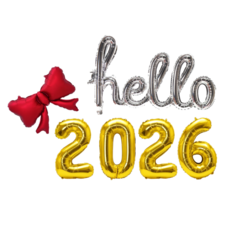 베르트폴 헬로우 뉴이어 풍선세트 헬로우 + 리본 + 숫자, 1세트, 실버/골드