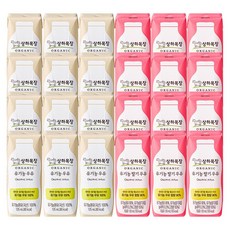 상하목장 유기농 우유 흰우유 125ml 12개 + 딸기우유 125ml 12개 / 멸균우유 아기우유