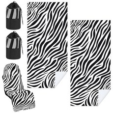 Hahafelt 카시트 타월 커버 2팩 보관 가방 포함 시트 운동 후 땀 세탁 가능한 커버 미끄럼 방지 자동차 타월 개 반려동물 야외 스포츠 활동용(얼룩말), 2, 얼룩말