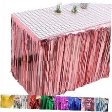 테이블 스커트 은박 커튼 파티 장식 생일 돌잔치 백일 홈파티, 1개, 로즈골드