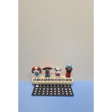 넘버링카 주차번호판 미니 강아지 피규어 차량 데스크 인테리어 겸용, 강아지 B, 1세트