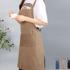 베이지무지앞치마 원피스앞치마 주방 식당 카페용