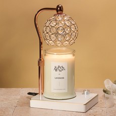 에인디 비주 캔들워머 높이조절 불빛조절+소이캔들 750g세트, 화이트웨딩750g, 비주_로즈골드화이트(일반)