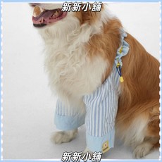 狗狗護肘衣 關節保護套 大型犬護膝 防臟神器 寵物衣服 四季通用 兩條裝 櫻桃 藍條, 1個, 黃條（內含98%棉）,XL（29-45斤）