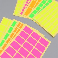 라포픽 컬러 사각스티커 10매 어린이집네임스티커, 8x21mm - 주황