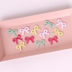 발레코어 리본 와펜 미니 자수 와펜 스티커 패치 12개 세트, 1개, 혼합