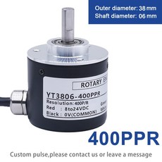 광전 증분 로터리 인코더 38S6G5 G24N 50 100 200 360 400 500 펄스 제어용, AB 2 Phase NPN