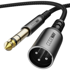 코드웨이 XLR to 5.5 TRS 마이크 수 케이블, SAXM5-10M, 블랙, 1개