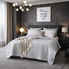 박홍근홈패션 포근하고 쾌적한 양모스프레드 침대보 - Queen, 그레이