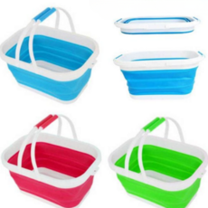 접이식 세차 물통 실리콘 세차용 차량 대용량 세차 버킷 용품 바구니 다용도 레저용 휴대용 이동식 캠핑용, 접이식물통15L(레드)