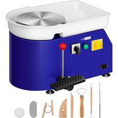 VIVOHOME 25CM 도자기 휠 성형 기계 350W 전기 DIY 점토 도구 발 페달 및 탈착식 분지 포함 작업 아트 크래프트 그레이, blue, 9.8inch/25cm, 1개