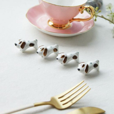 숟가락받침대 얼룩 강아지 수저받침 숟가락 젓가락 받침대 4P 세트, 본상품