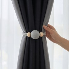 DUGN 강력 자석 마그네틱 커튼끈 타이백 커튼 홀더, 니트볼 그레이, 2개 니트볼 그레이, 2개