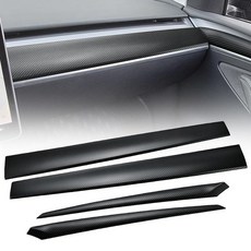 [아마존4.5+ 미국출고 217810] Central Control 대시보드 패널 트림 및 전면 도어 테슬라 모델 3 Y 2017 18-23년 매트 탄소 섬유와 호환, 무광 탄소 섬유