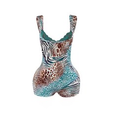 발레복 체조 트림 반바지 여성 유니트 스퀘어 유니폼 민소매 롬퍼 레이스 Y2k 밀루미아 프린트 넥 레오파드 점프슈트