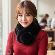 Seoul Show首爾秀 100%獺兔毛三管加厚圍脖 真毛皮草圍巾 時尚保暖 柔軟親膚