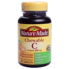 Nature Made 萊萃美 維他命C橘子風味咀嚼錠 500mg, 1罐, 60顆