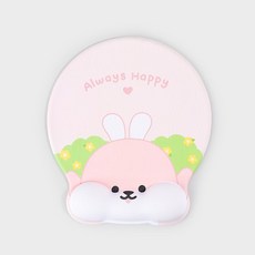 韓國大創 Daiso 秋季嘟嘟臉動物滑鼠墊 松鼠兔子護腕滑鼠墊 立體鼠墊 辦公室鼠標墊, 1個, 兔子