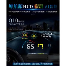 導航 HUD抬頭顯示器 TKQ10，高清顯示，智能感光，安全駕駛輔助