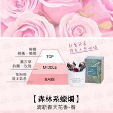 台灣24H出貨 緞帶黑瓶蠟燭 大豆蠟 生日禮物 聖誕節禮物, 1個, 【森林系蠟燭】清新春天花香-春