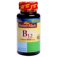 NatureMade B12 維生素 1000mcg 無麩質軟膠囊, 1個