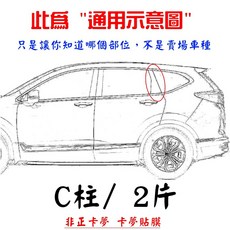 fit卡夢貼膜 08-12年 fit2代中柱貼模 【進口膜】/適用於 fit2卡夢 fit卡夢貼膜卡夢貼膜 卡夢貼紙, 【C柱】 / (2片)
