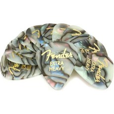 펜더 프리미엄 셀룰로이드 기타 피크 351 모양 전복 조개 초중량 12개입, 펜더 프리미엄 셀룰로이드 기타 피크 351 모양, 전복