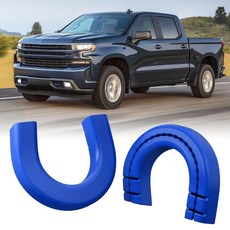TECHPICCO 실버라도 1500 2007-2026/GMC 시에라 2007-2019용 롱 견인 후크 커버 쉐보레 액세서리와 호환되는 전면 블루(수직 후크에는 맞지 않음) 15, 블루
