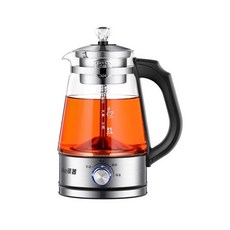 凱琦嚴選 110V 蒸汽玻璃煮茶壺 - 快煮養生壺 多功能煮茶器, 1000ML 4檔旋鈕, 55度保溫