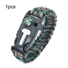 야외 캠핑 모험 나침반 휘파람 플린트 커팅 코어 파라코드 팔찌, 12. 1LBC, 1개