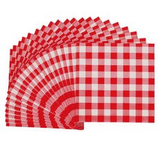 파티냅킨 종이 생일파티 테이블 장식, 체크레드, 1개, 20개입