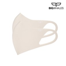 [빅웨일즈] (WM-M-CRM001-M) 빅웨일즈 99%항균구리마스크 데일리 아이보리 M 2개입