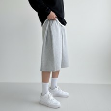 부오느 남자 버뮤다 팬츠 와이드 밴딩 반바지