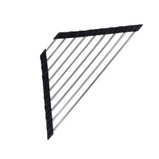 捲簾式水槽瀝水架 摺疊瀝水架 多功能置物架, 1個, (H)黑色【三角】9管｜矽膠半包款