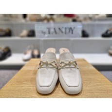 <미셸 by 탠디> 탠디 여성 데일리 뮬 슬리퍼 스퀘어 코모양 골드 스틸 장식 블로퍼 가볍고 편한 5센치 소가죽 몰드창_P123012_혼합