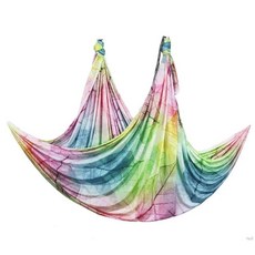 6 米新款空中瑜伽鞦韆吊床面料反重力梯形絲綢用於柔韌性和倒立治療鍛煉健身器材, 彩葉