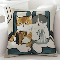 귀여운 고양이 패턴 소파 침대 베개 쿠션 등받이 등쿠션 사무실 자동차 허리쿠션, 귀여운 고양이 22