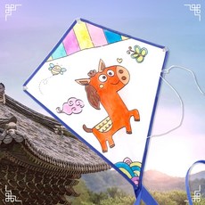 아트랄라 새해복 말 가오리연 만들기 (긴꼬리 버전+얼레포함), 빨강