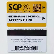 SCP scp 재단 키 만능 카드 1 2 3 4 5 등급, TECHNICAL
