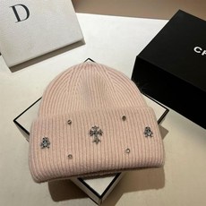 冬季北歐保暖兔毛針織帽雙摺加厚顯臉小黑色護耳帽十字架毛線帽紗線帽 針織帽 保暖帽 冬帽