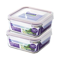 Glasslock格拉氏洛克 紫色強化玻璃微波保鮮盒, 2個, 850ml