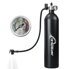 Ctrepower 타이어 에어 병 부스터 밸브가 있는 가스 실린더 압력 게이지 자전거 진공 튜브리스 MTB 로드 인, 01 FP1000-V5-G-Black