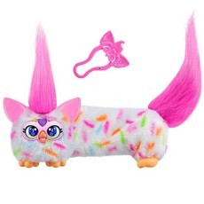 FURBY DJ Furblets Berry-Cup-Cake 미니 전자 플러시 장난감 재미있고 신축성 있는 음향 효과 및 음악 퍼비시 말하기 화이트 & 핑크 155222, FURBY DJ Furblets Berry-Cup-Ca