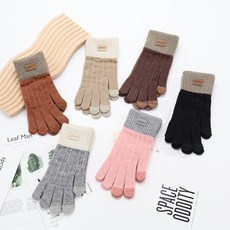 JA ACTIVE觸屏保暖手套 五指毛絨加厚 戶外騎行防寒 學生騎車秋冬季針織手套, 男全指SDH灰色,均碼