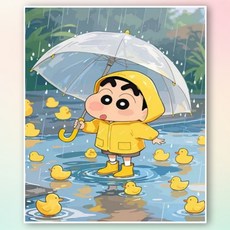 뿌로리보석십자수 옛풍경 캐릭터도안 모음 40X50 패브릭형 DIY 비즈공예, Y80, 1개